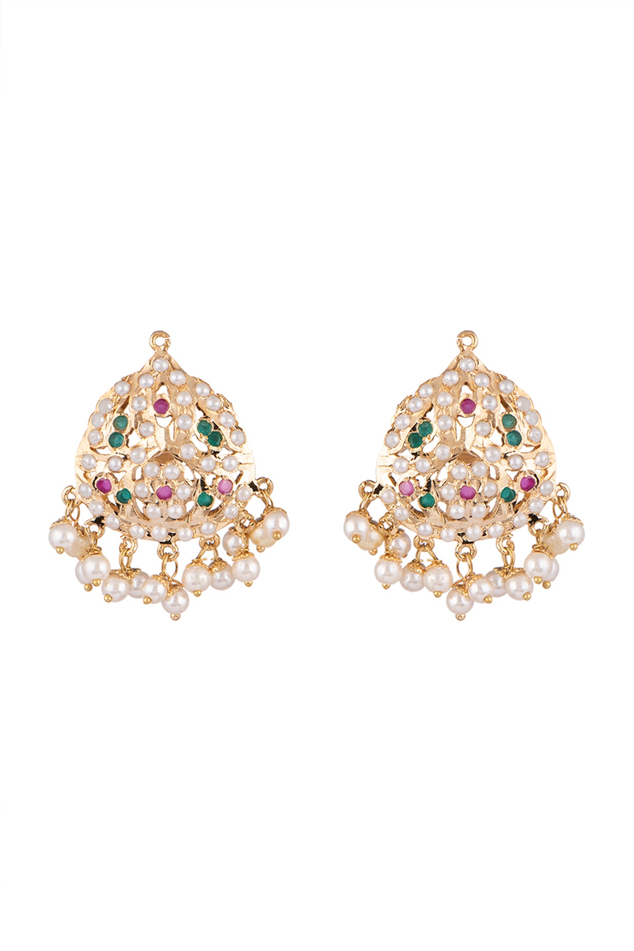 Metal petals- Pansy Earring-Small-18K gold and diamonds